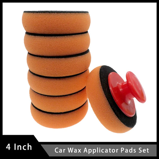 4 Inch Car Wax polishing Applicator Pads Set with Handle