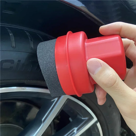 Curved Car Tire Waxing Sponge With Handle for Easy Waxing