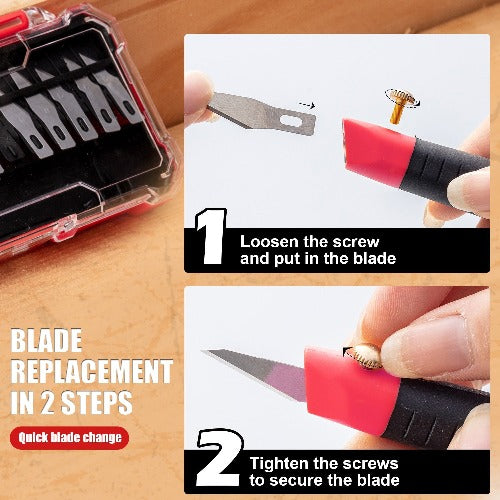 Precision Utility Knife Set Craft Hobby 13pcs - Little Buggers Club - Mod Shop