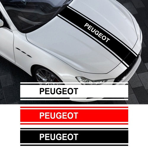 3 Colors Car Hood Vinyl Racing Sports Decal For Peugeot - Little Buggers Club - Mod Shop
