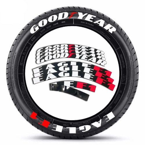 Race Style Permanent Car Tire Decals