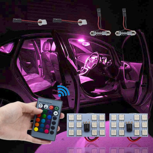 T10 Car Led RGB DC 12V 5050 12SMD LED With Remote Control