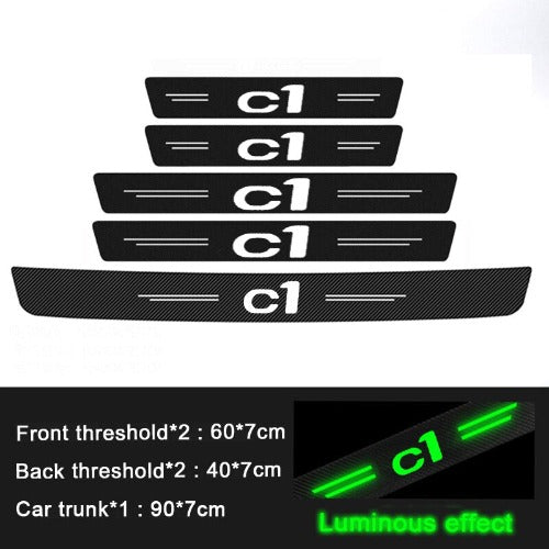 Luminous Door Sill Threshold Protective Strip for Citroen C1 - Little Buggers Club - Mod Shop
