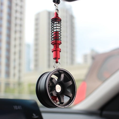 Rearview Mirror Alloy Wheel With Shock Absorber Pendant